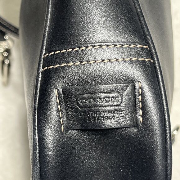 VINTAGE COACH HAMILTON HOBO CLIP 7751 SHOULDER BAG HANDBAG PURSE LEATHER BLACK - Picture 6 of 14